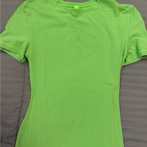 SKIMS Cotton Jersey T-Shirt Neon Green Short Sleeve XS
